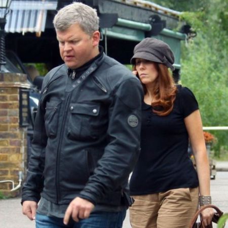 Tate with her ex-boyfriend, Adrian Chiles